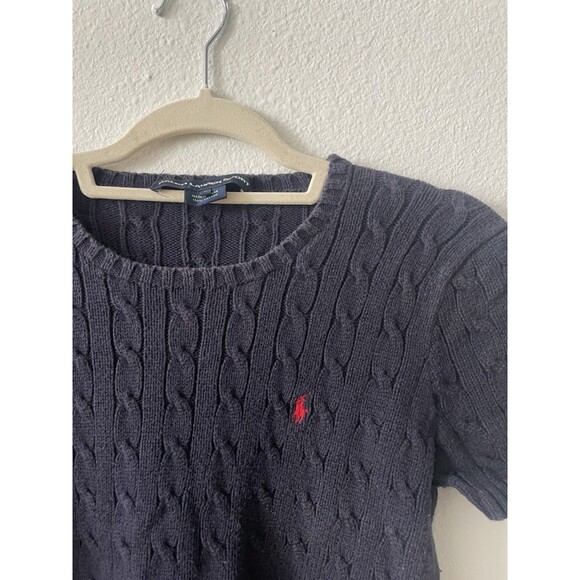 Ralph Lauren Sport Cable Knit Shirt Women's L Preppy Corpcore Office Siren - Picture 2 of 6